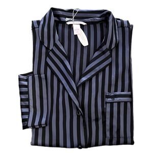 Victorias Secret Afterhours SILKY SATIN Striped pajama jacket top ONLY
